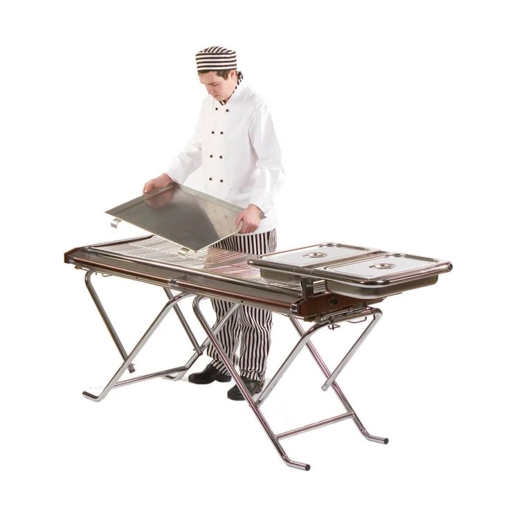 Cinders TG160 Classic Slimfold Dual Zonel Professional Folding Gas Barbecue