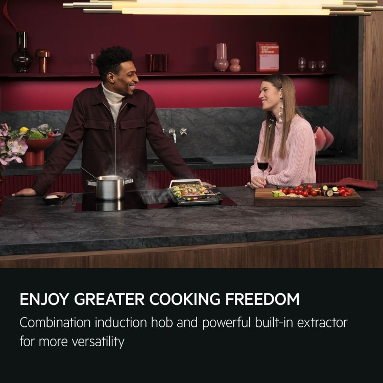 Refurbished AEG 6000 Series 80 cm 4 Zone Venting Induction Hob - Black