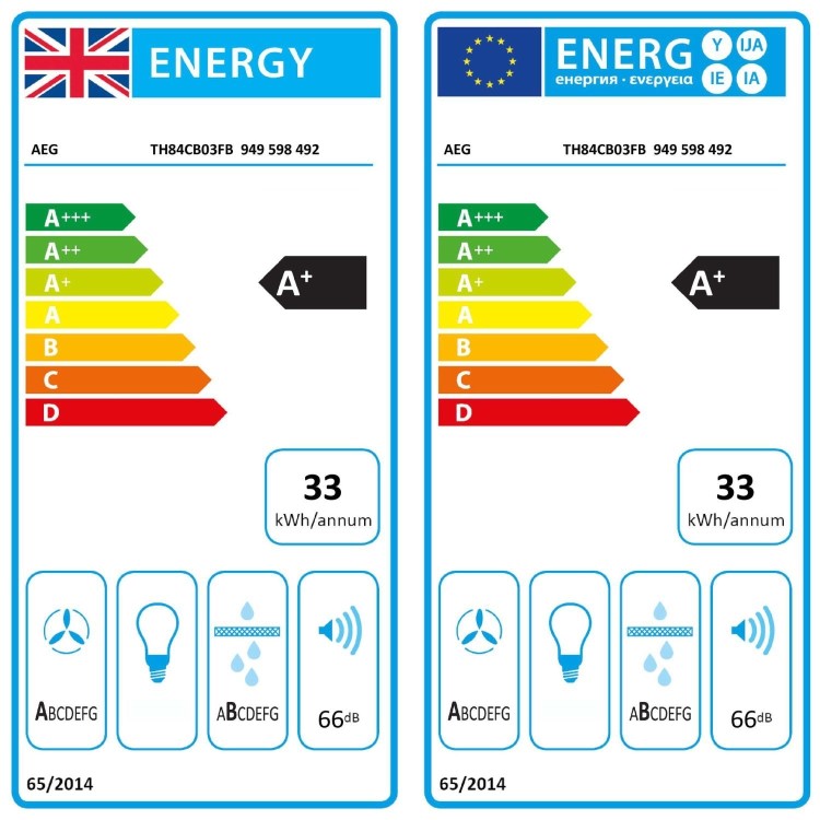 Refurbished AEG 6000 Series 80 cm 4 Zone Venting Induction Hob - Black