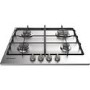 Refurbished Indesit Aria THA642IXI 59cm 4 Burner Gas Hob With Enamel Pan Stands Stainless Steel