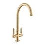 Rangemaster Hemlock Dual Lever Monobloc Kitchen Mixer Tap - Polished Gold