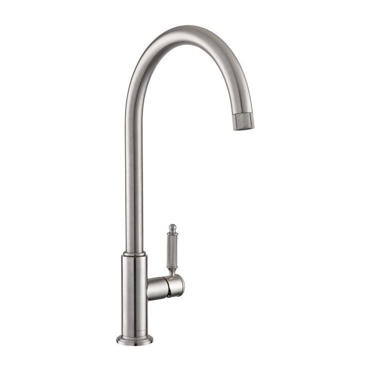 Rangemaster Hemlock Single Lever Monobloc Kitchen Mixer Tap - Brushed Nickel