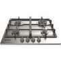Indesit Aria 58cm 4 Burner Gas Hob with Wok Burner - Stainless Steel