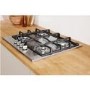 Indesit Aria 58cm 4 Burner Gas Hob with Wok Burner - Stainless Steel
