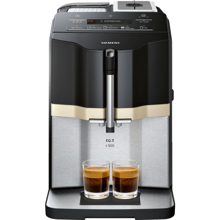 Siemens TI305206RW EQ.3 S500 Fully Automatic Coffee Machine - Black & Stainless Steel