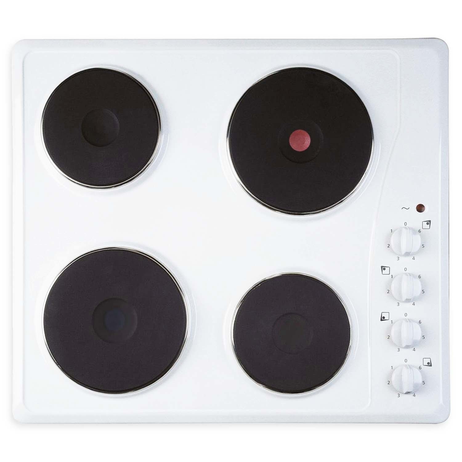 Indesit Ti60w 60cm Four Zone Solid Plate Electic Hob White Appliances Direct