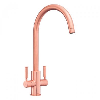 Rangemaster Brushed Copper Twin Lever Kitchen Tap - Intense