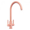Rangmaster Intense Brushed Copper Twin Lever Kitchen Mixer Tap