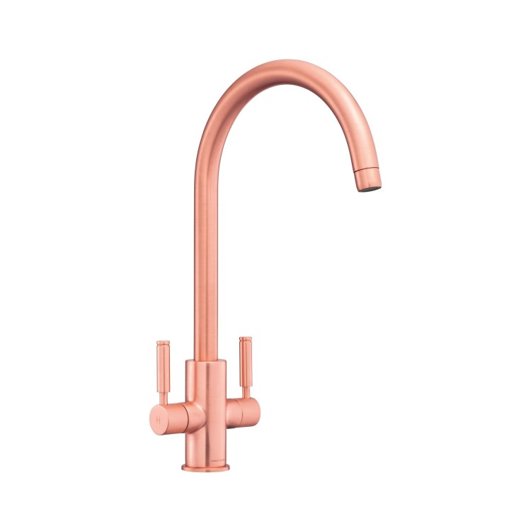 Rangemaster Intense Dual Lever Monobloc Kitchen Mixer Tap - Brushed Copper