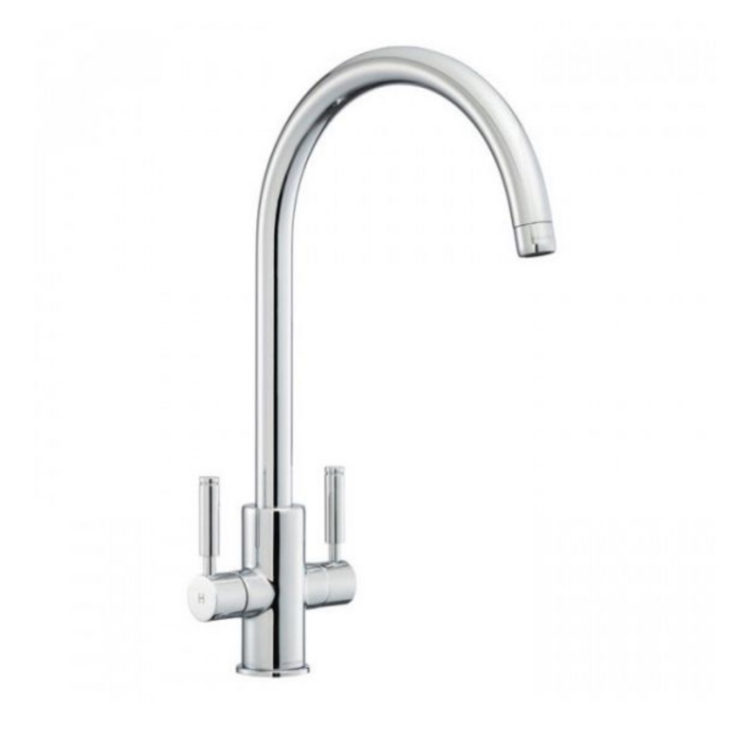 Rangemaster Chrome Twin Lever Kitchen Tap - Intense