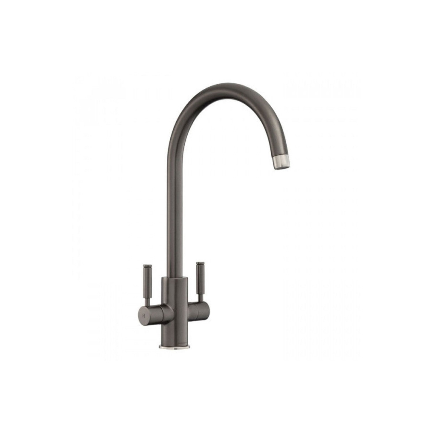 Rangemaster Grey Twin Lever Kitchen Tap - Intense