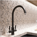 TID1MB Rangemaster Intense Dual Lever Monobloc Kitchen Mixer Tap - Matt Black
