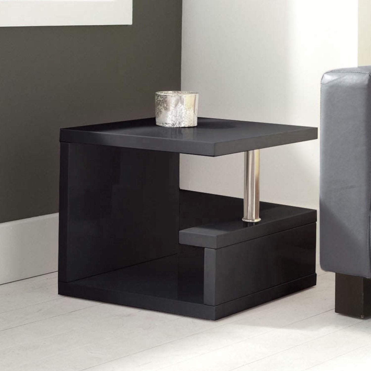 Black High Gloss Side Table Artemis Range Tiff005