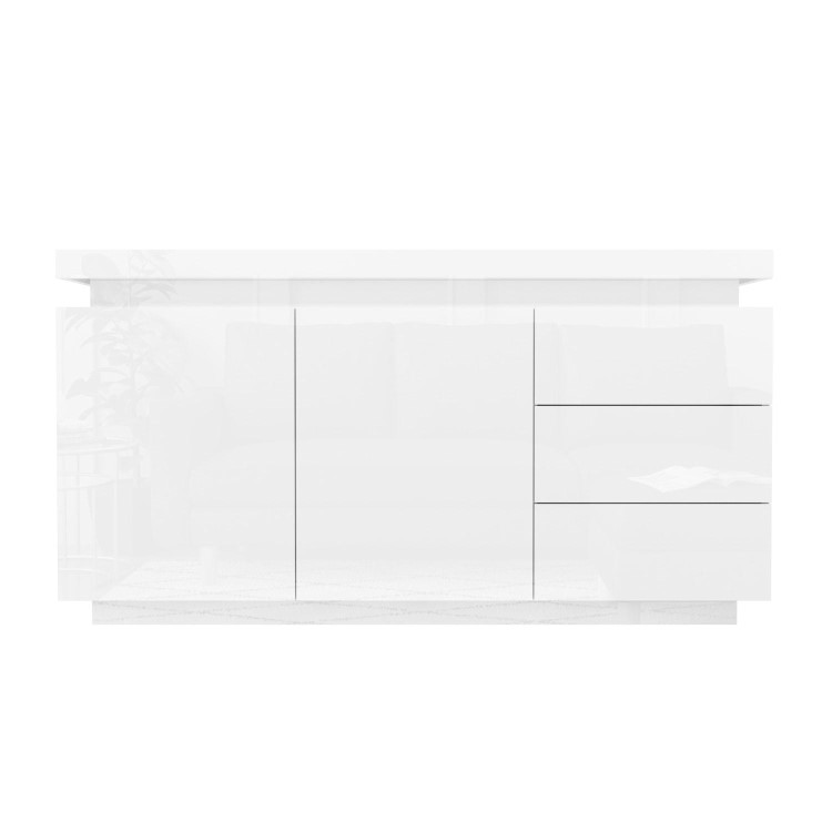 Vivienne White High Gloss TV unit with LED Lighting - TV's up to 60"
