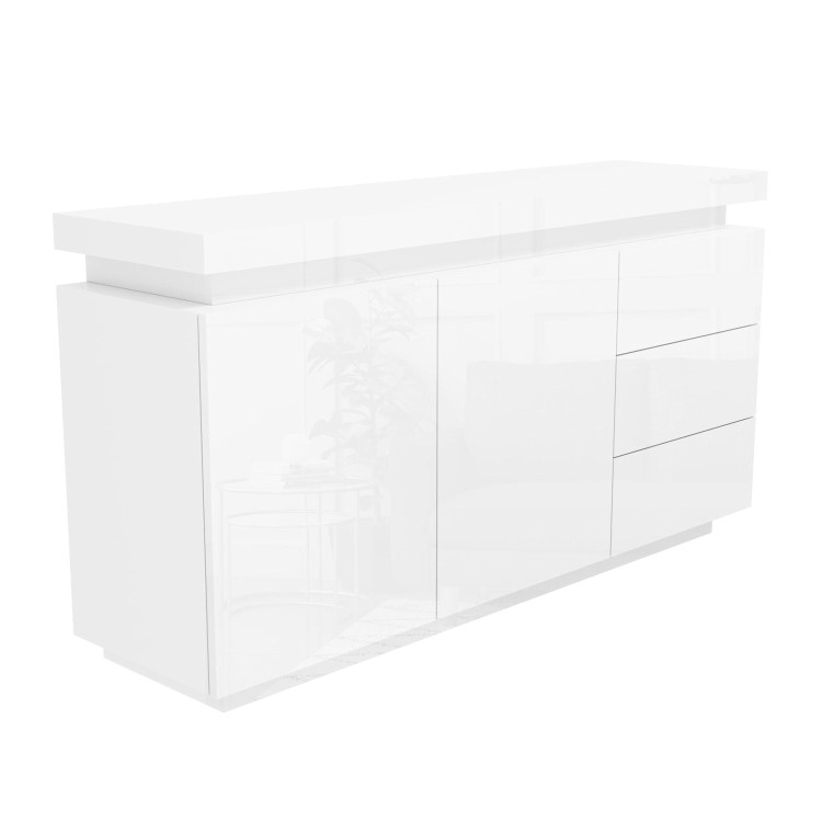 Vivienne White High Gloss TV unit with LED Lighting - TV's up to 60"