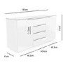 Large White High Gloss TV Unit with Glass Top & Storage - Evoque Range