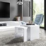 GRADE A2 - Set of 2 White Gloss Nesting Tables - Tiffany
