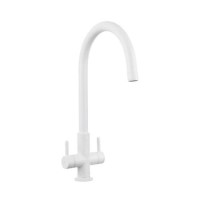 Rangemaster Dual Lever Kitchen Mixer Tap - Crystal White
