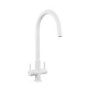 Rangemaster Dual Lever Kitchen Mixer Tap - Crystal White