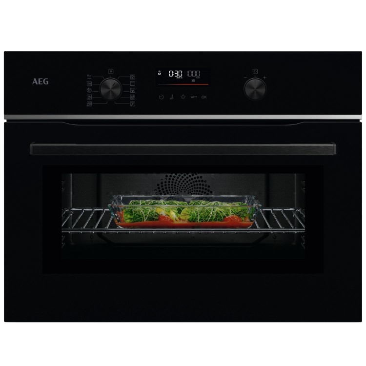 AEG 6000 Series CombiQuick Built-In Combination Microwave Oven - Black