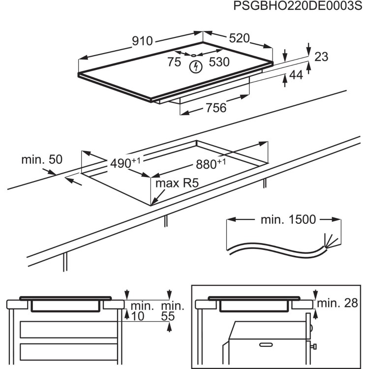 AEG 6000 Series 90cm 5 Zone Induction Hob