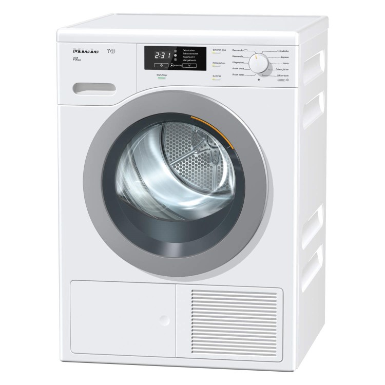 Miele TKB640WP T1 ChromeEdition 8kg Freestanding Heat Pump Tumble Dryer-White