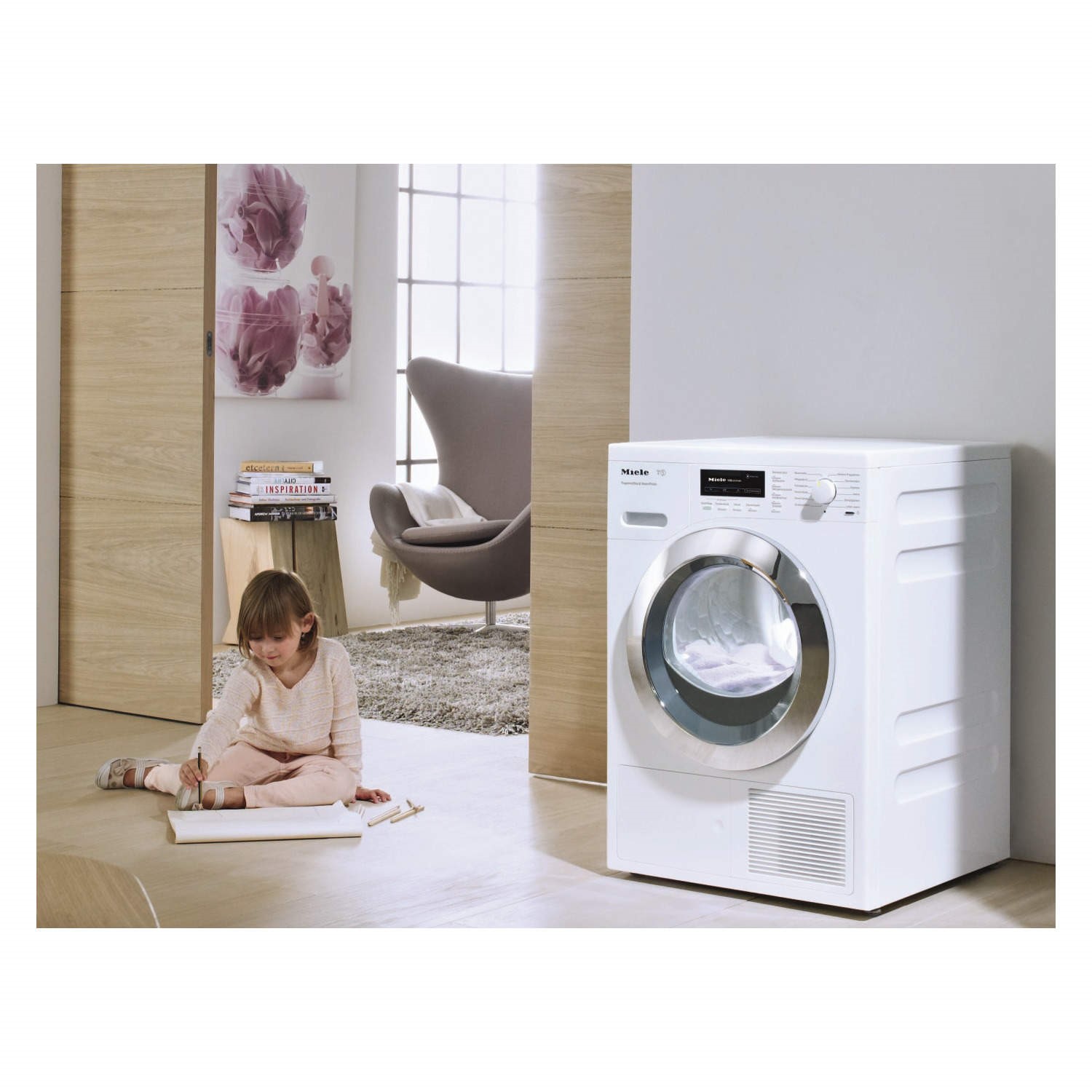 Miele TKG440WP ChromeEdition 8kg Freestanding Condenser Tumble Dryer
