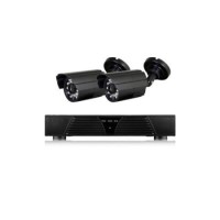 GRADE A1 - electriQ 4 Channel 720p HD CCTV DVR 2 Bullet Cameras 800TVL Hard Drive required