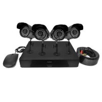 GRADE A1 - electriQ 4 CH 720p HD CCTV Kit DVR 4 Bullet Cameras 800TVL 1TB Hard Drive