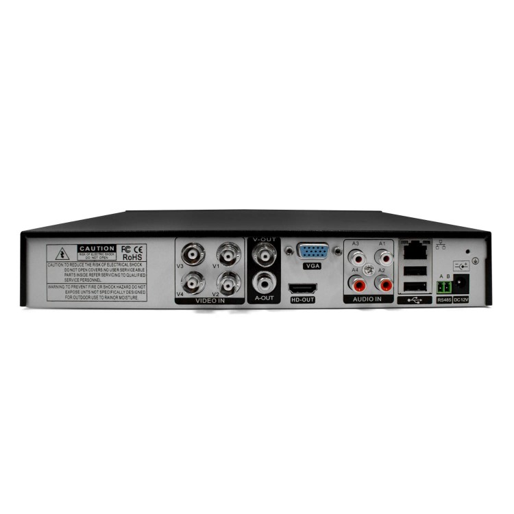 GRADE A1 - electriQ 4 CH 720p HD CCTV Kit DVR 4 Bullet Cameras 800TVL 1TB Hard Drive