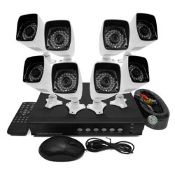 electriQ 8 Channel HD 1080p Digital Video Recorder with 8 x 720p Bullet Cameras - Hard Drive required