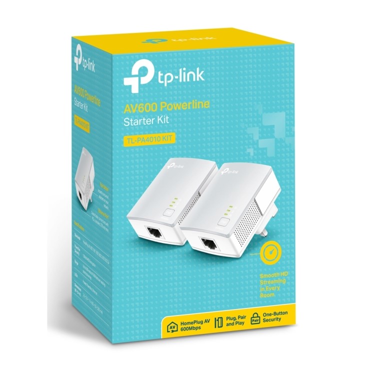 TP-Link AV600 500Mbps 1 Port Powerline Adapter - 2 Pack