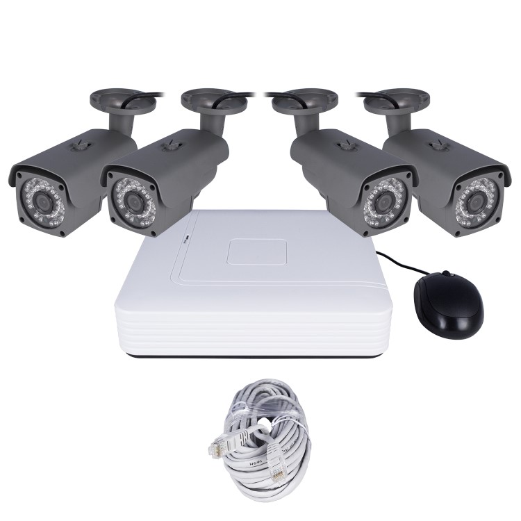 electriQ 4 Channel HD 1080p Network Video Recorder with 4 x 1080p Cameras - Hard Drive Required