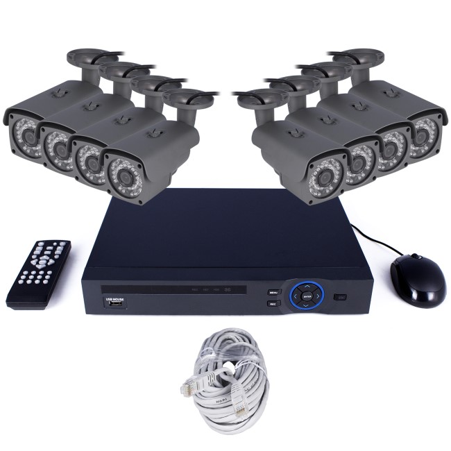 electriQ CCTV System - 8 Channel HD 1080p NVR with 8 x 1080p Bullet Cameras & 2TB HDD