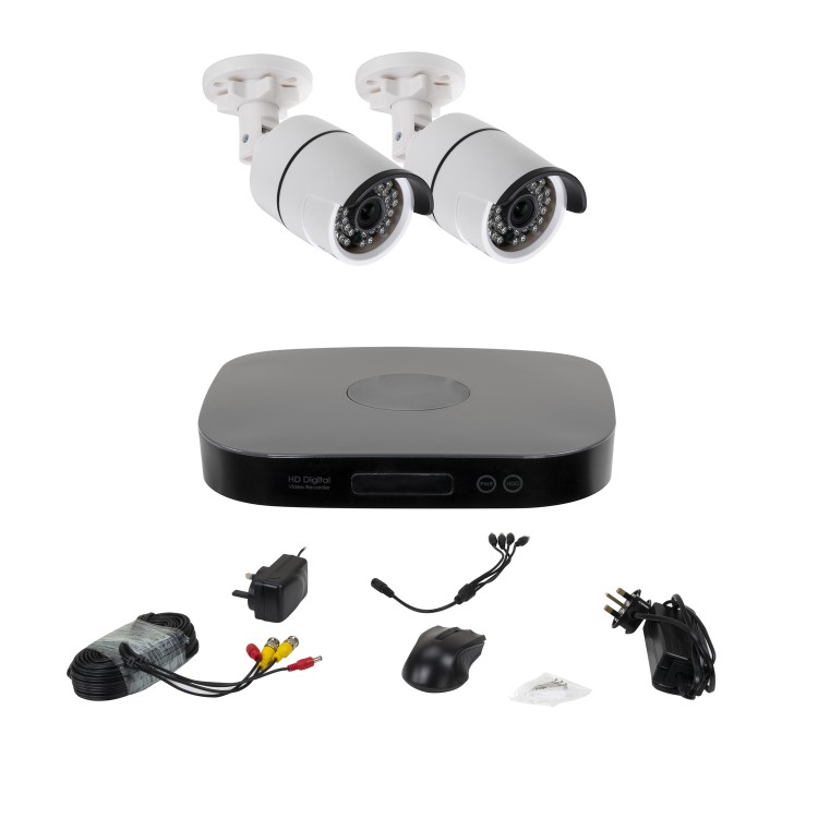 electriQ 2 Camera 1080p HD DVR CCTV System with 1TB HDD