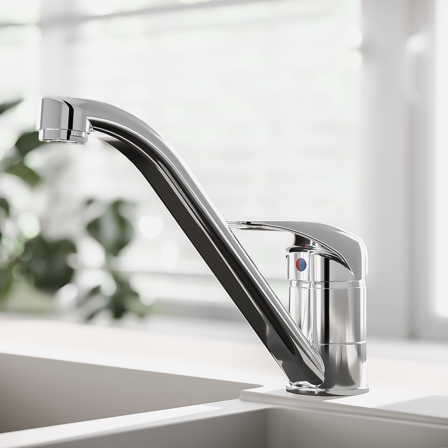 Alfred Chrome Swivel Spout Single Lever Kitchen Mixer Tap