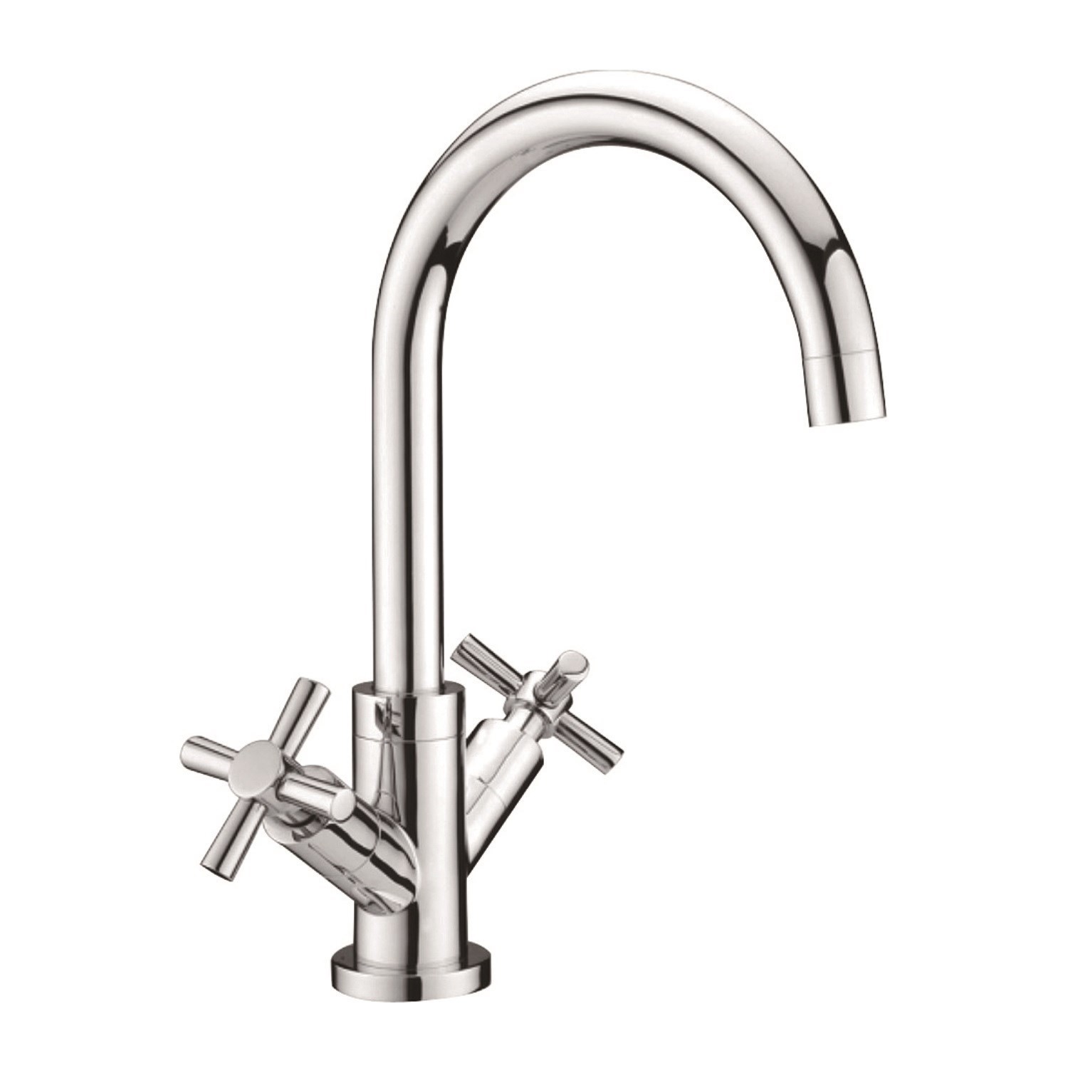 Essence Agnes Chrome Twin Lever Monobloc Kitchen Mixer Tap