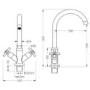 Essence Agnes Chrome Twin Lever Monobloc Kitchen Mixer Tap