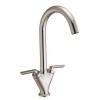 Essence Hector Brushed Chrome Twin Lever Monobloc Kitchen Mixer Tap
