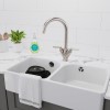 Essence Hector Brushed Chrome Twin Lever Monobloc Kitchen Mixer Tap