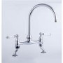 Taylor & Moore Kilda Chrome Twin Lever Traditional Mixer Bridge Kitchen Tap