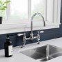 Taylor & Moore Kilda Chrome Twin Lever Traditional Mixer Bridge Kitchen Tap