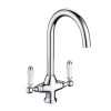 Taylor &amp; Moore Belrose Chrome Twin Lever Victorian Kitchen Mixer Tap