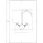 Taylor & Moore Chrome Twin Lever Traditional Crosshead Mixer Kitchen Tap
