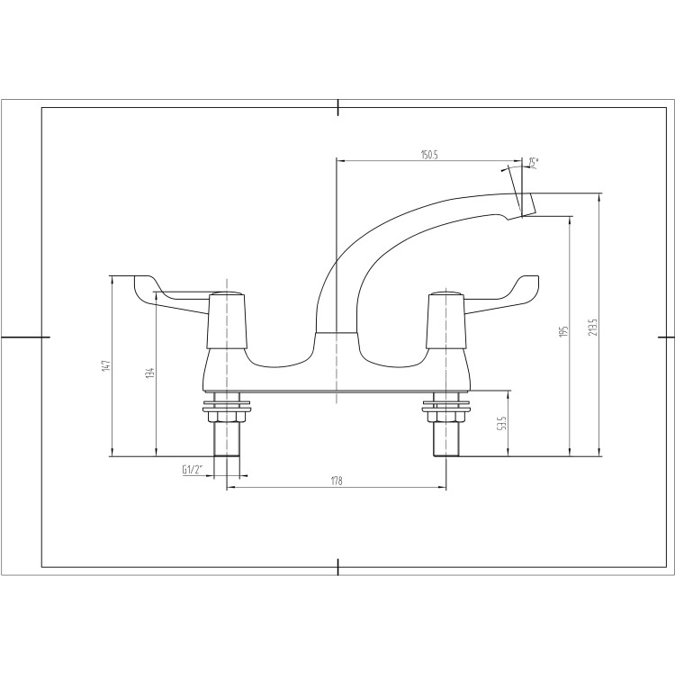 Nelson Chrome Two Hole Kitchen Mixer Tap