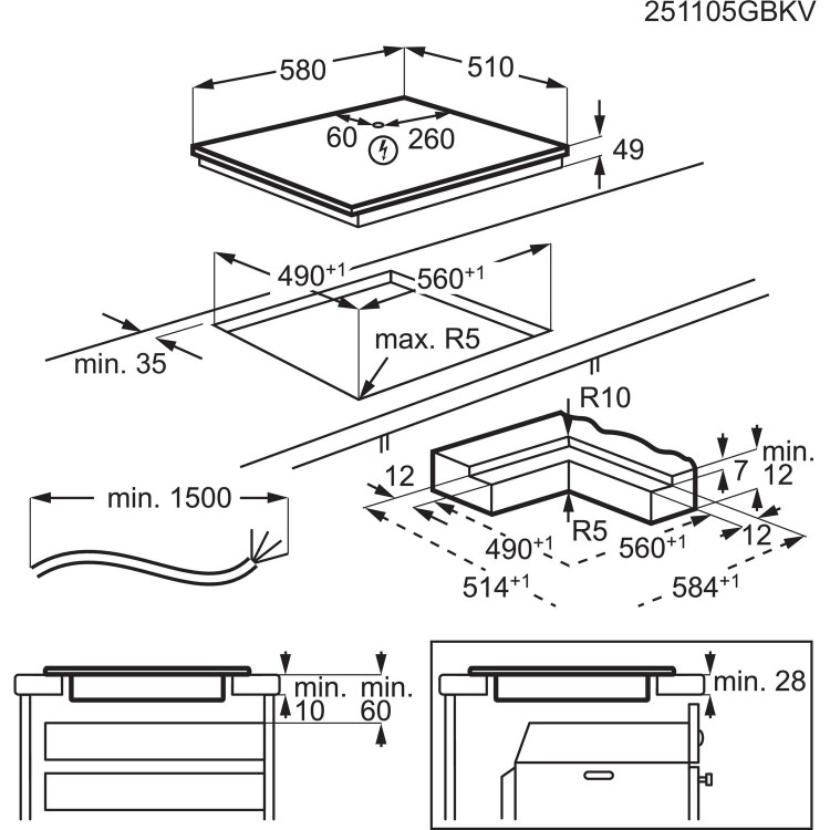 AEG 5000 Series 60cm 4 Zone Induction Hob