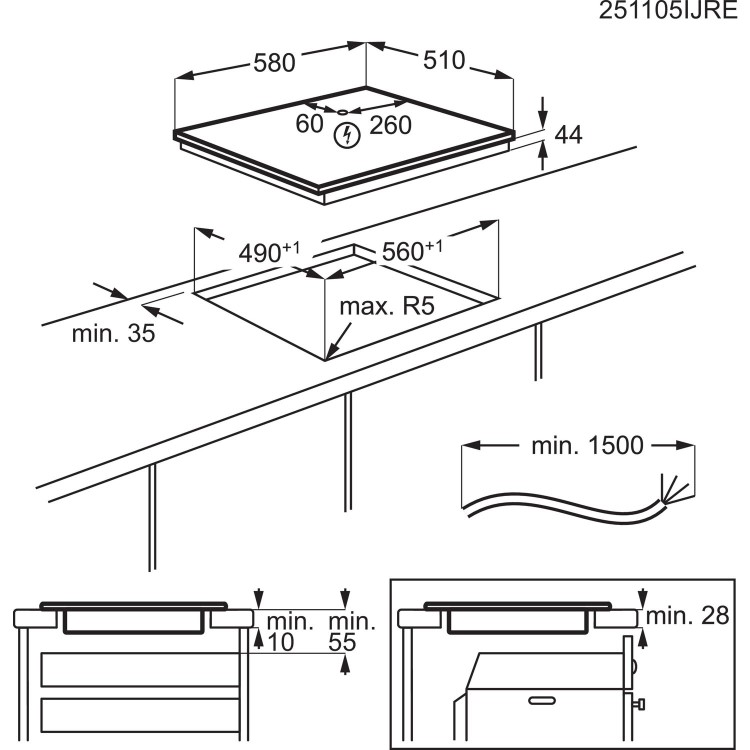 AEG 5000 Series 60cm 4 Zone Induction Hob