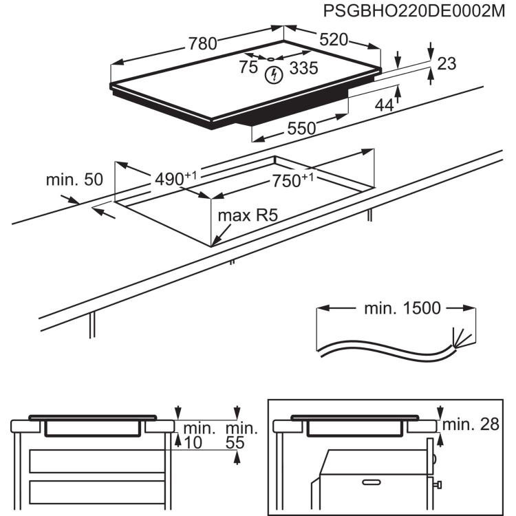AEG 5000 Series 80cm 4 Zone Induction Hob