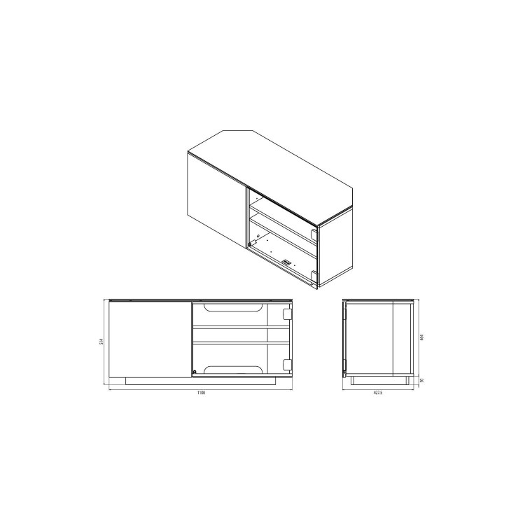 UKCF Tokyo Gloss White Corner TV Cabinet - Up to 42 Inch
