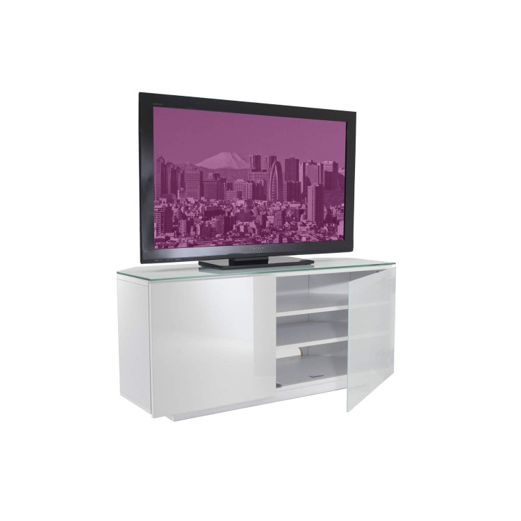 UKCF Tokyo Gloss White Corner TV Cabinet - Up to 42 Inch